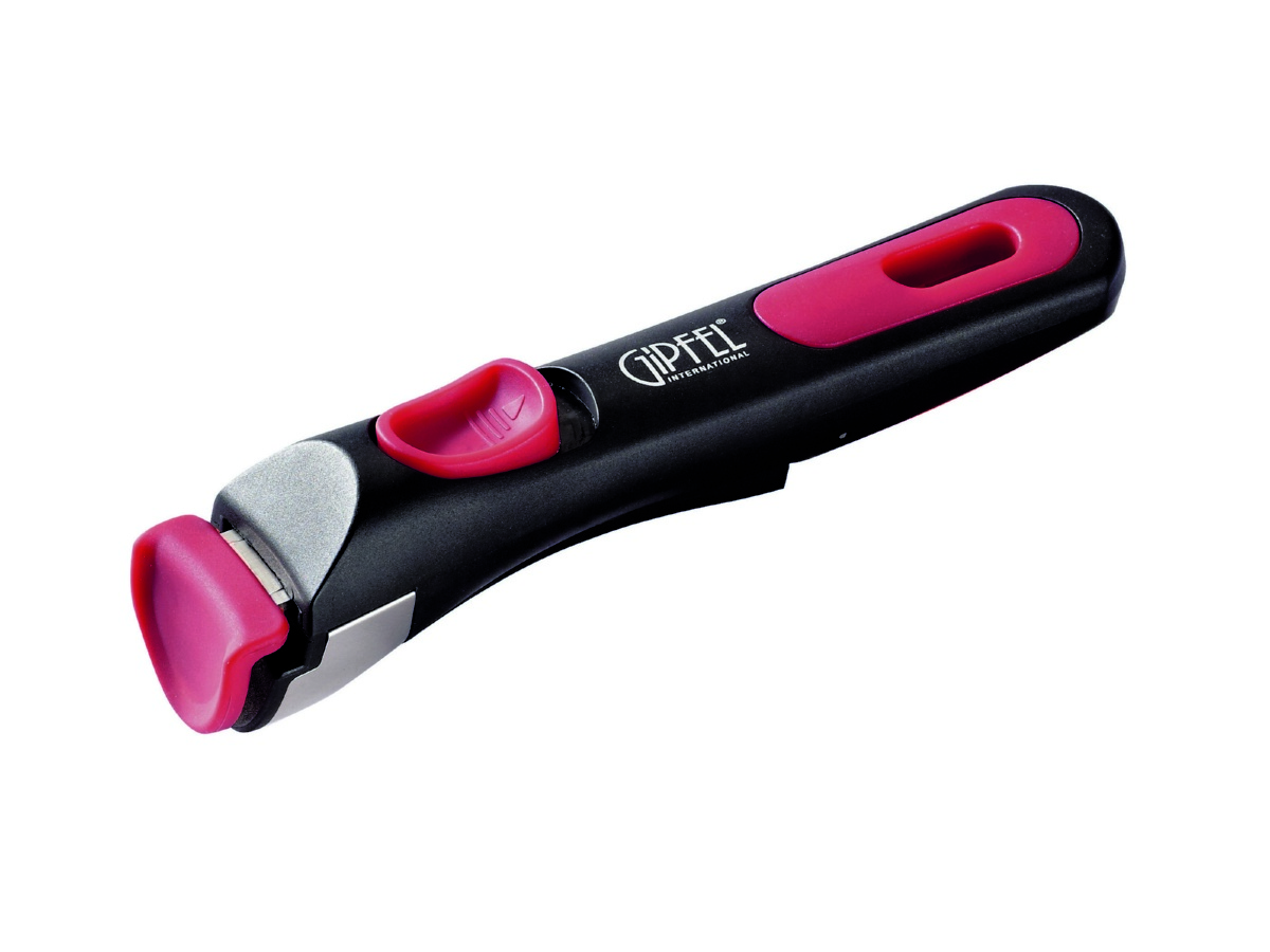 картинка 2479 GIPFEL Съемная ручка TRIGEMINI 19х4х3,5см черная с красными цветными частями Материал: бакелитовая мастика + силикон + 201s/s от магазина Gipfel